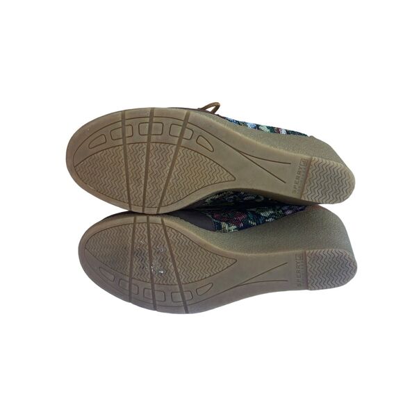 Sperry Women's Size 8.5 M Hadley Floral Tapestry Leather Wedge Bootie Heels EUC - Picture 8 of 9